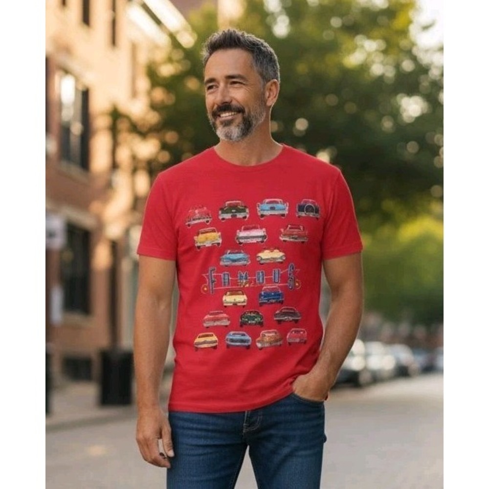 Famous Tails Classic Cars Tshirts Vintage‎ Iconic Mens Red L